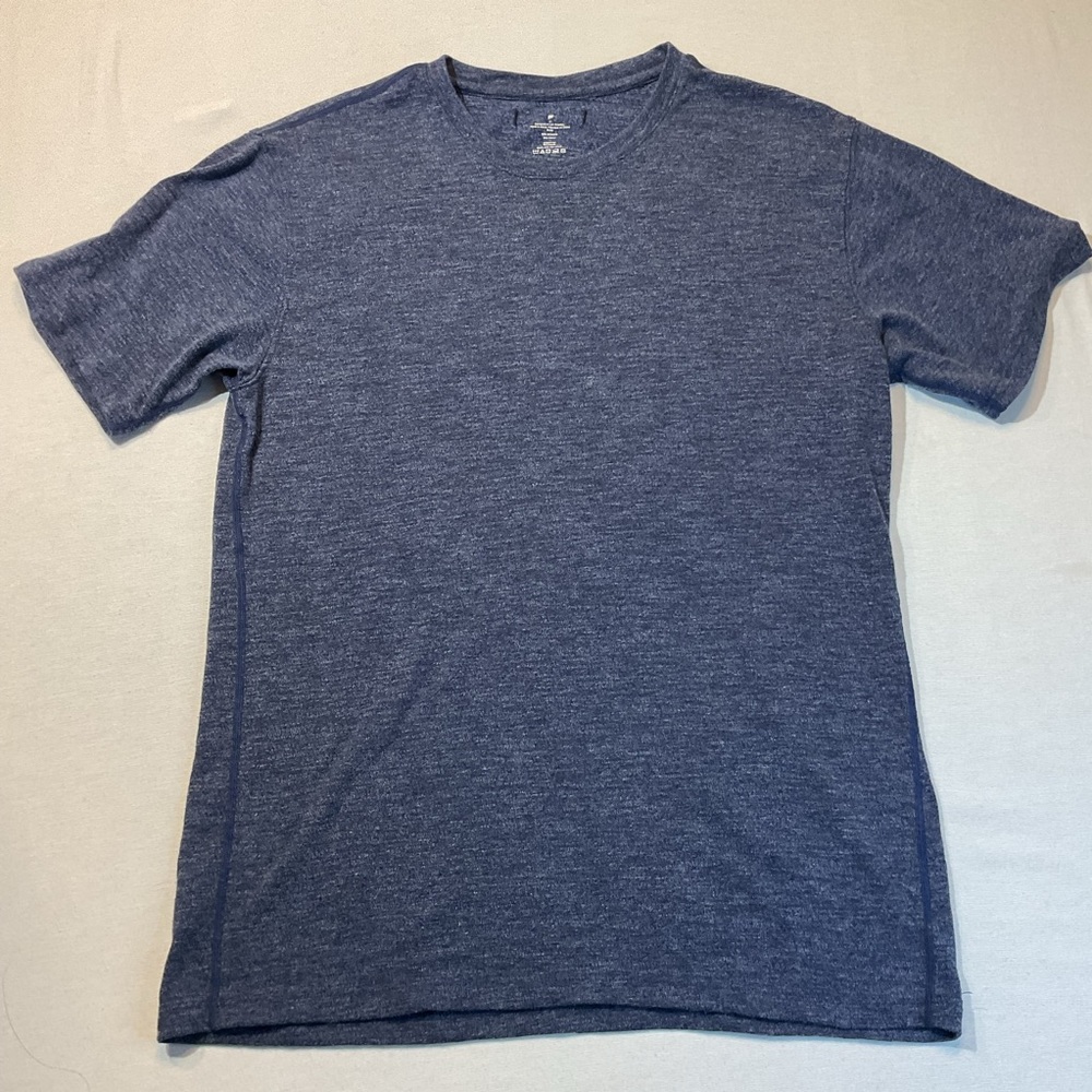 Fabletics Solid Plain Heather Blue T-Shirt Size M, Casual Everyday Comfy Fit